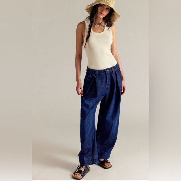 nwt FREE PEOPLE WE THE FREE ORVY new spin trouser jeans 28 short - Picture 1 of 3